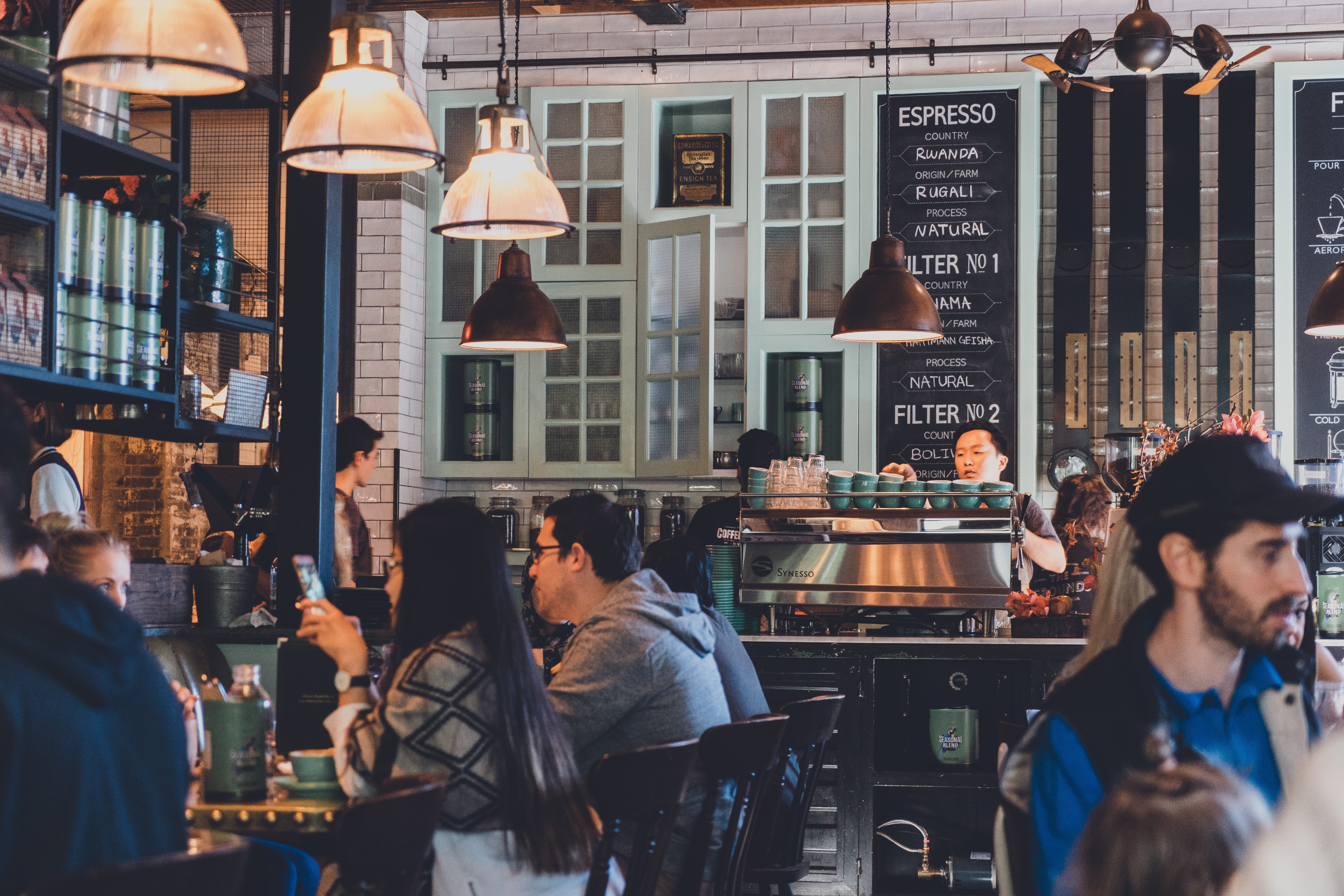Busy coffee shop.
