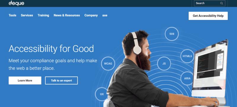 Screenshot of Deque's home page emphasizing accessibility can be beautiful.